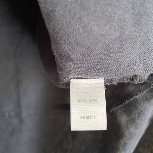 J. Jill Navy Linen 3/4 Sleeve Boxy Blouse - Picture 5 of 6